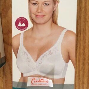 Warner's 1244 Firm Support Classic Wire Free Bra With Lace trim